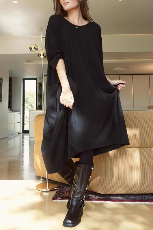 Donegal Cotton Jersey Sac Dress Black /18 =